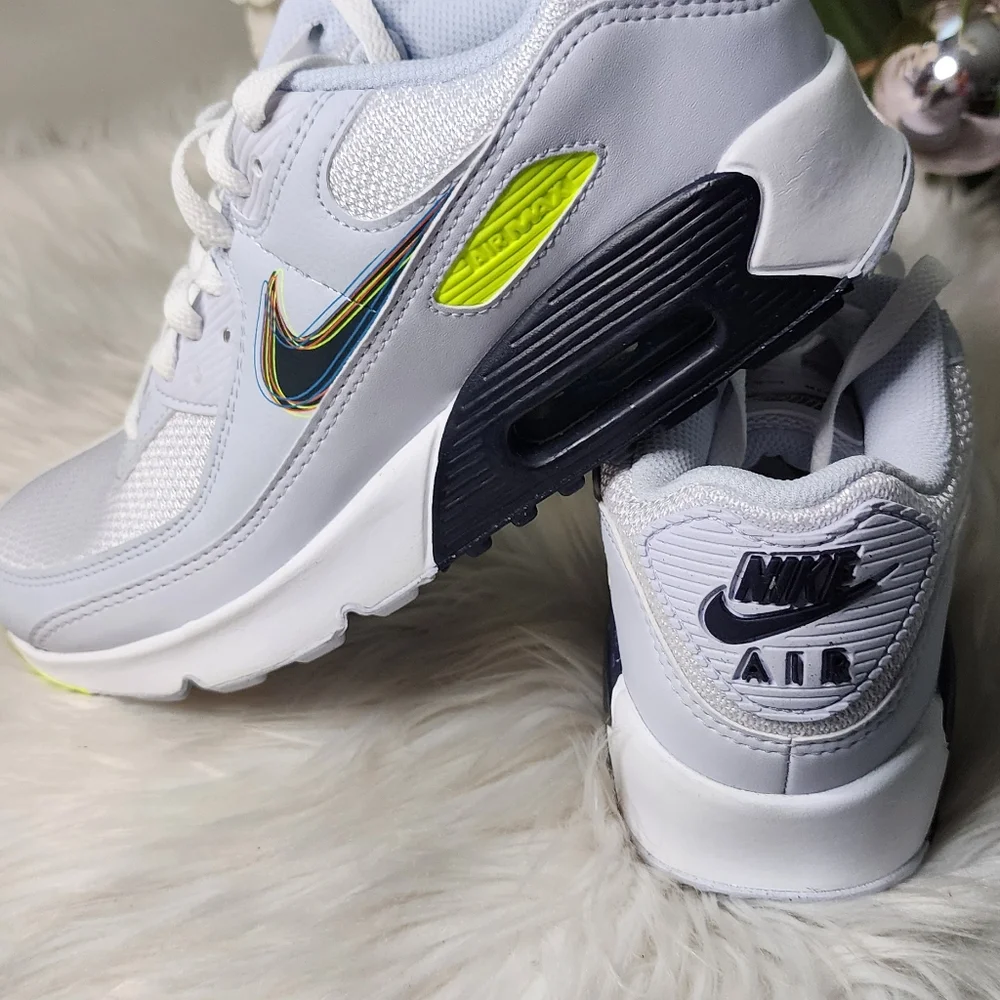 Nike Air Max 90 White/Blackened Blue-Volt (DV3480100) Women 8.5 New